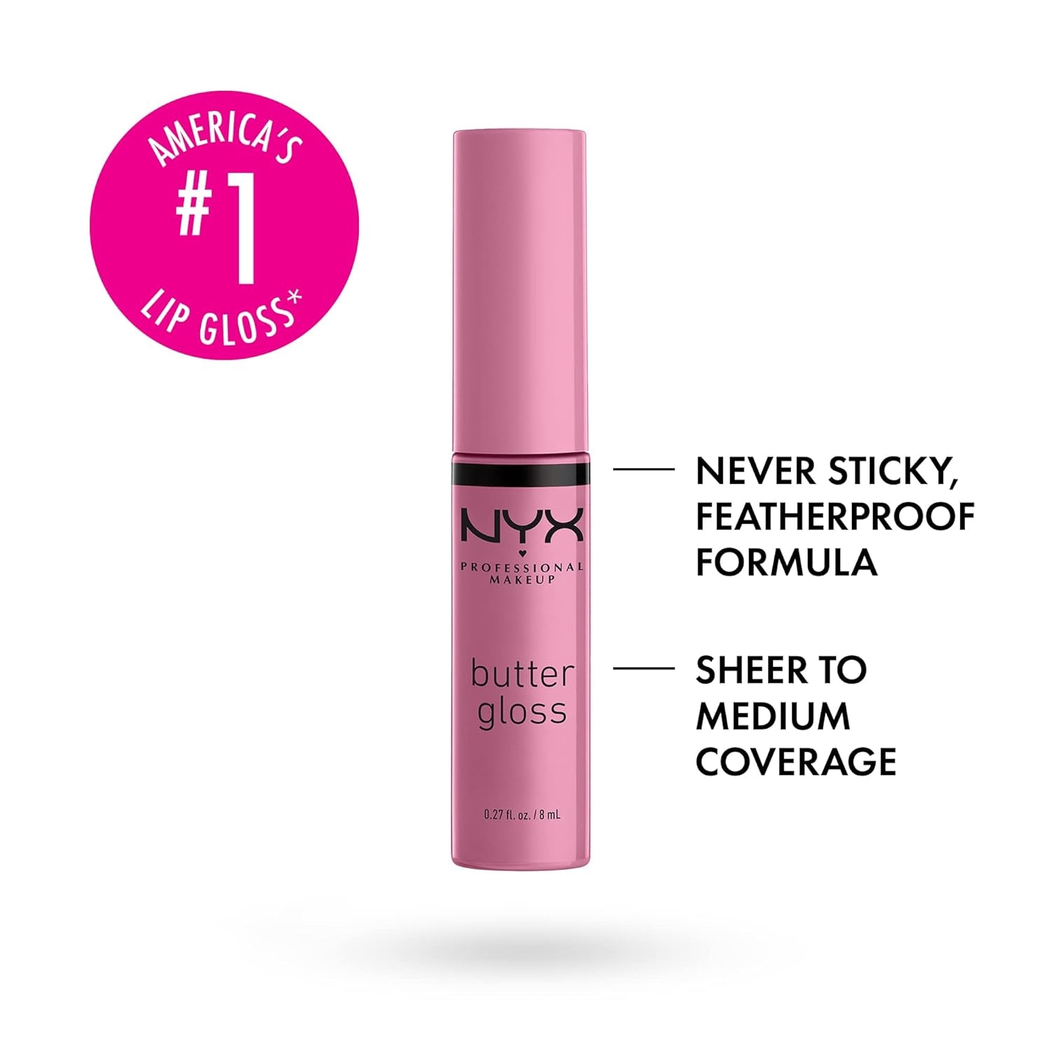 NYX Butter Gloss Non-Sticky Lip Gloss Set - Tiramisu (Brown) & Eclair (Pink)