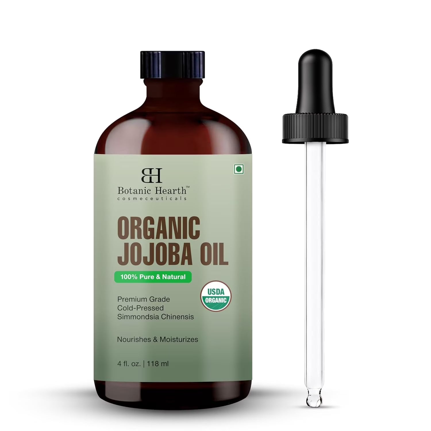 100% Pure Jojoba Oil for Skin, Hair & Scalp | Cold Pressed, Deeply Moisturizing, Balances Natural Oils | Face, Body & Hair Care | 4 Fl Oz
