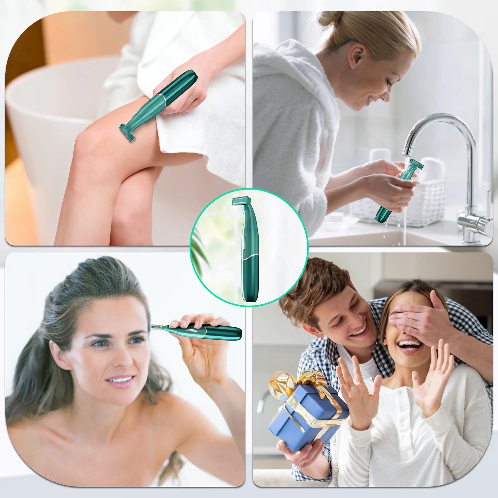 Electric Shaver for Women, 4-In-1 Electric Razor, Painless Lady Shaver Bikini Trimmer, Rechargeable Pubic Hair Removal W/ LED Display for Eyebrow Body Armpit Legs Bikini Area Underarms