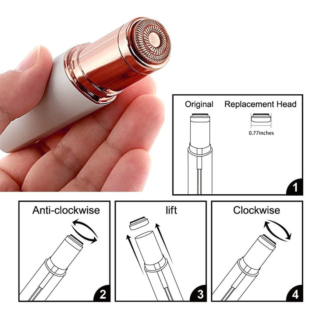 Replacement Heads Compatible with Flawless Facial Hair Removal Gen 2 and Finishing and Soft Touch,  18K Rose Gold 6 Count