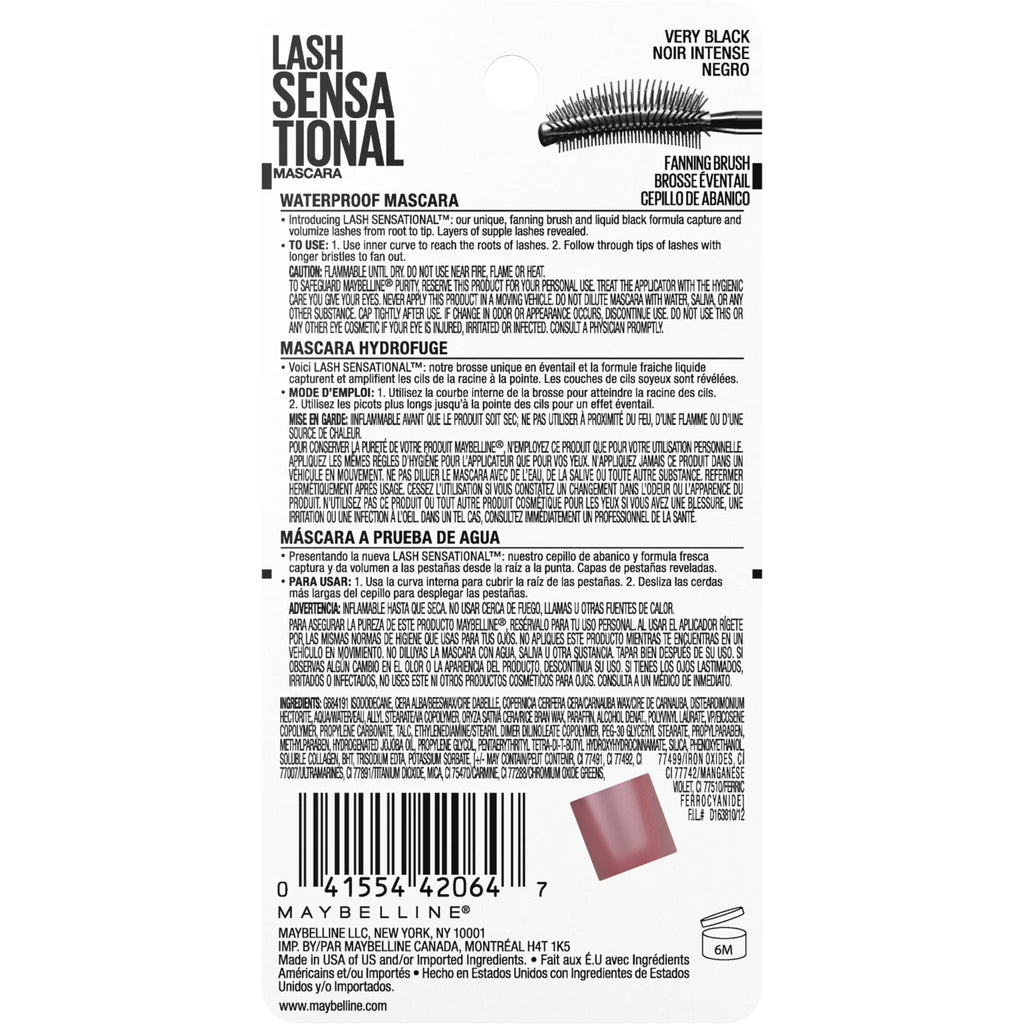 Lash Sensational Waterproof Mascara, Very Black