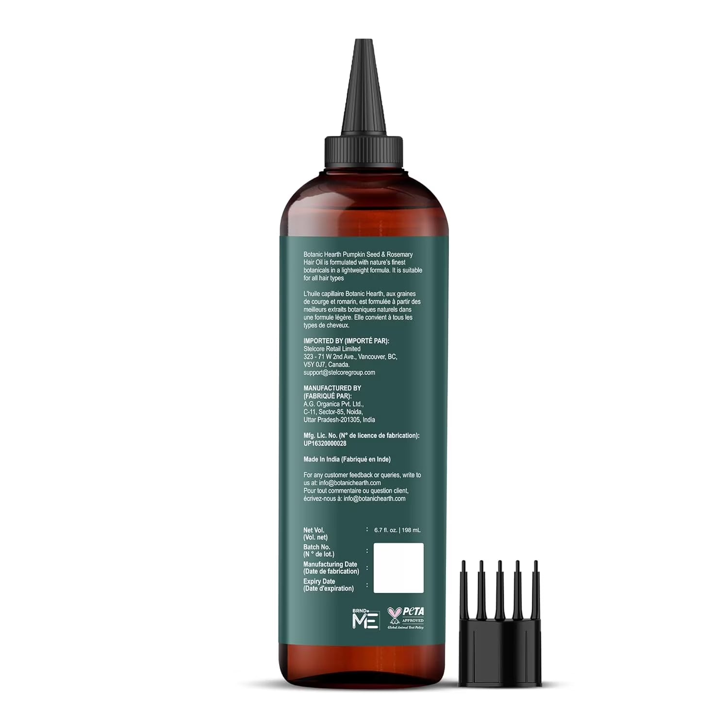 100% Pure Rosemary Pumpkin Seed Oil for Hair Growth, Strengthening Hair Oil for Dry, Damaged, Thinning Hair, Nourishing Hair Tonic for Stronger & Healthier Scalp, Hair Serum, 6.7 Fl Oz