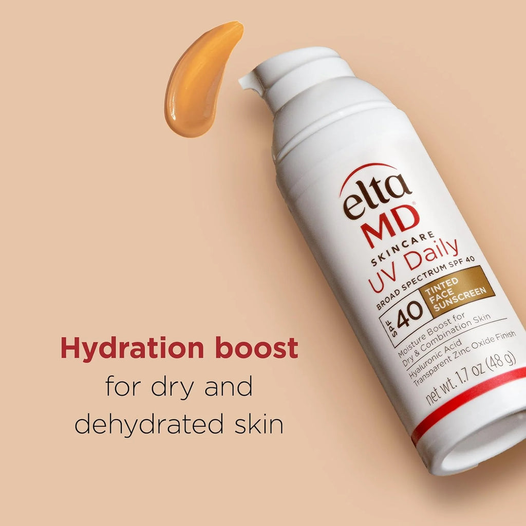 UV Daily SPF 40 Tinted Face Sunscreen Moisturizer, Lightweight Tinted Sunscreen for Face Moisturizers, 1.7 Oz Pump