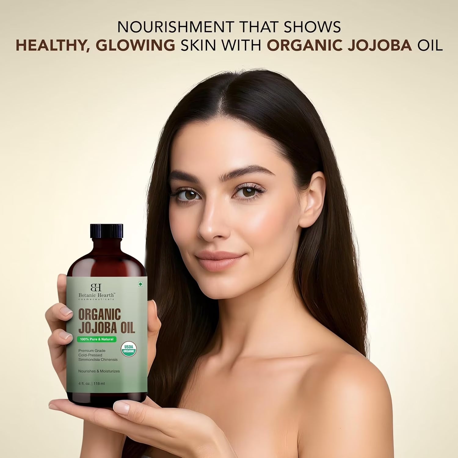 100% Pure Jojoba Oil for Skin, Hair & Scalp | Cold Pressed, Deeply Moisturizing, Balances Natural Oils | Face, Body & Hair Care | 4 Fl Oz