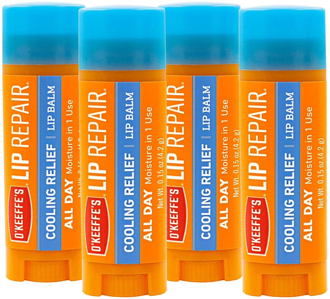 O’Keeffe’S Lip Repair Cooling Relief Lip Balm, 0.15Oz Sticks, 4 Pack