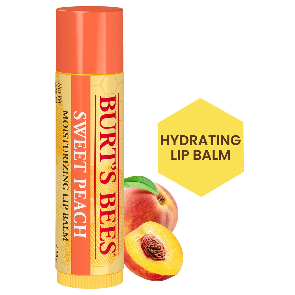 Sweet Peach Lip Balm, Natural Origin Lip Care, 1 Tube, 0.15 Oz.