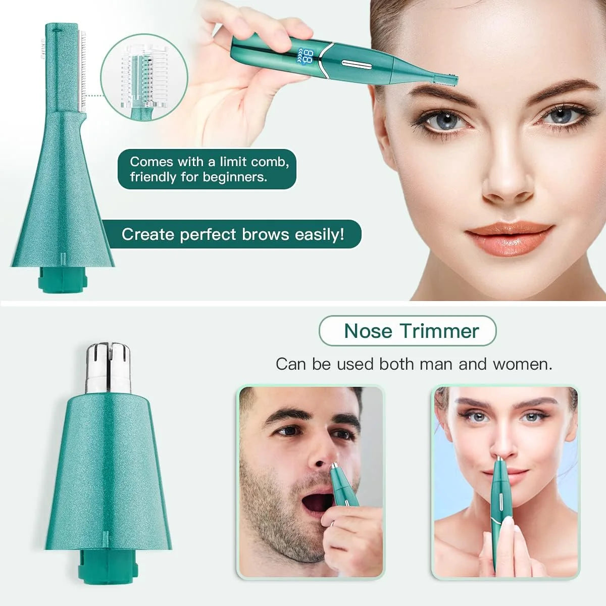 Electric Shaver for Women, 4-In-1 Electric Razor, Painless Lady Shaver Bikini Trimmer, Rechargeable Pubic Hair Removal W/ LED Display for Eyebrow Body Armpit Legs Bikini Area Underarms