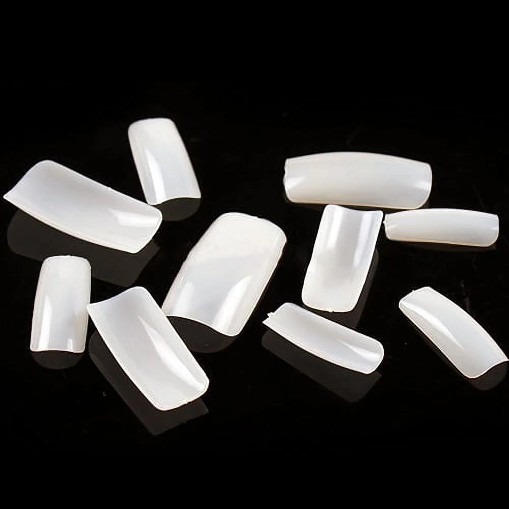 100 Pcs Nail Tips for Acrylic Nails Professional, Coffin Nail Fake Nails,False Ballerina French Acrylic Nail Extension for Nail Art Salon Manicure Home Artificial 10 Sizes with Case (Natural)