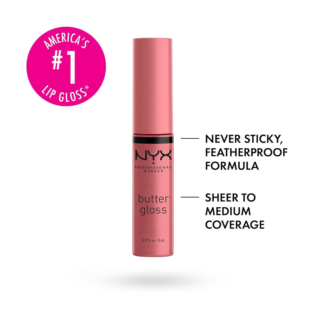 NYX Butter Gloss Non-Sticky Lip Gloss Set - Tiramisu (Brown) & Eclair (Pink)