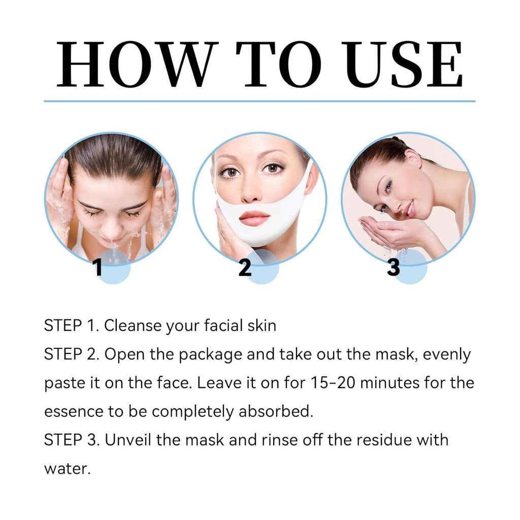 5PCS Double Chin Mask Reusable, Double Chin Mask, V Line Lifting Mask for All Skin Types, Lifting Face Mask for Firming the Face