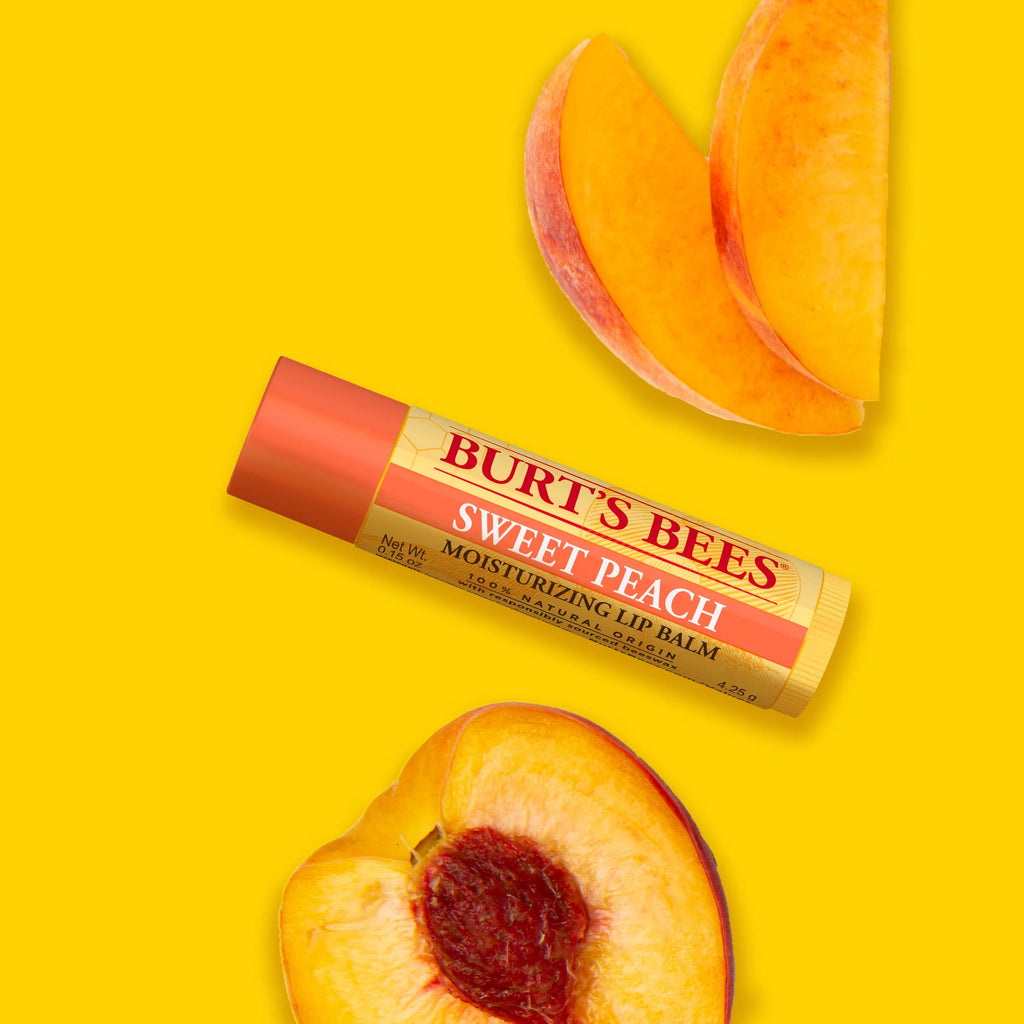 Sweet Peach Lip Balm, Natural Origin Lip Care, 1 Tube, 0.15 Oz.