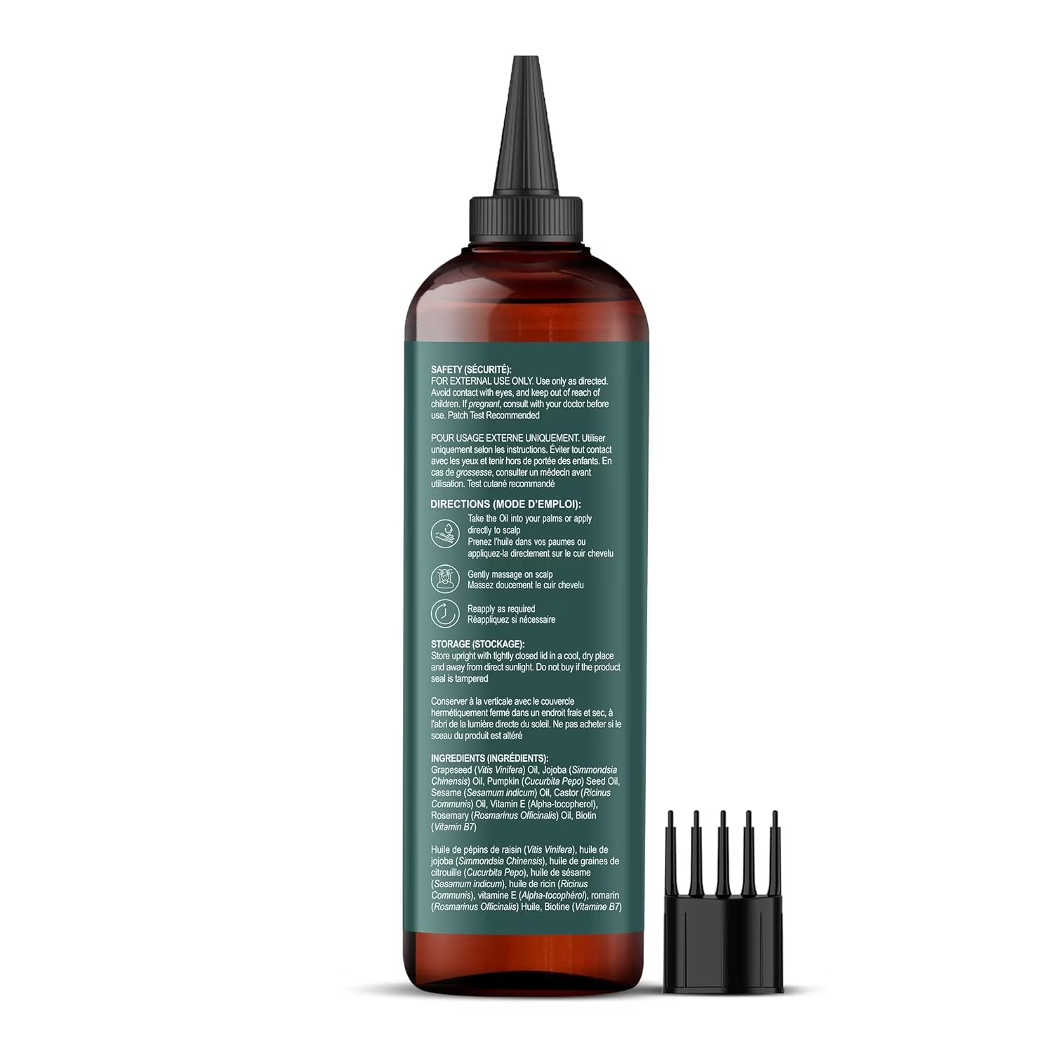 100% Pure Rosemary Pumpkin Seed Oil for Hair Growth, Strengthening Hair Oil for Dry, Damaged, Thinning Hair, Nourishing Hair Tonic for Stronger & Healthier Scalp, Hair Serum, 6.7 Fl Oz