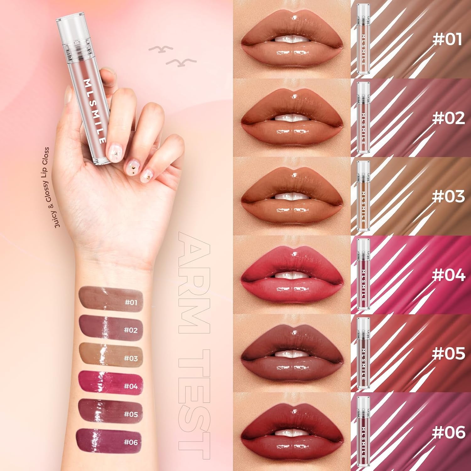 Lip Plumping Gloss, Juicy & Glossy Lip Gloss Set for Women,Moisturising Lip Tint Stain, Lip Oil Glossy Shimmer, Hydrating Mirror Liquid Lipstick,Velvet Lip Glaze, Lip Makeup Gifts