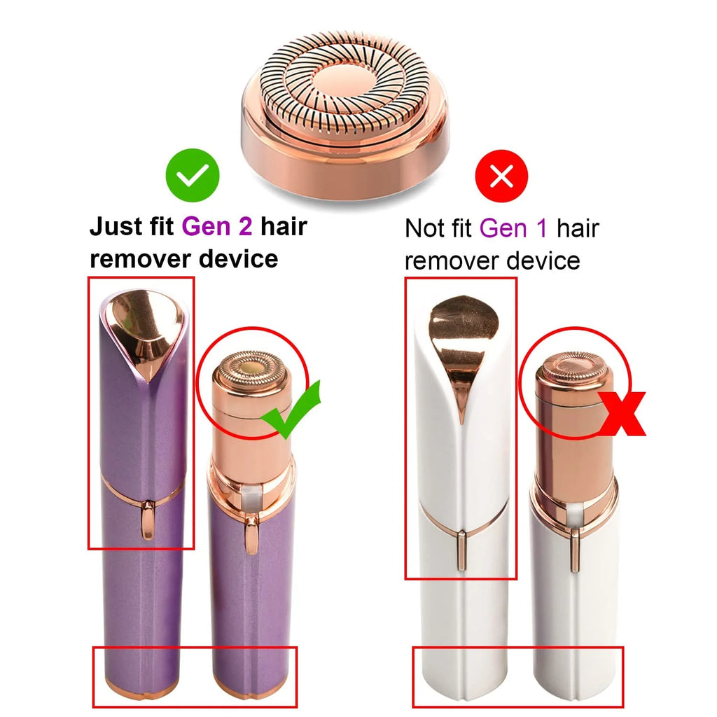 Replacement Heads Compatible with Flawless Facial Hair Removal Gen 2 and Finishing and Soft Touch,  18K Rose Gold 6 Count