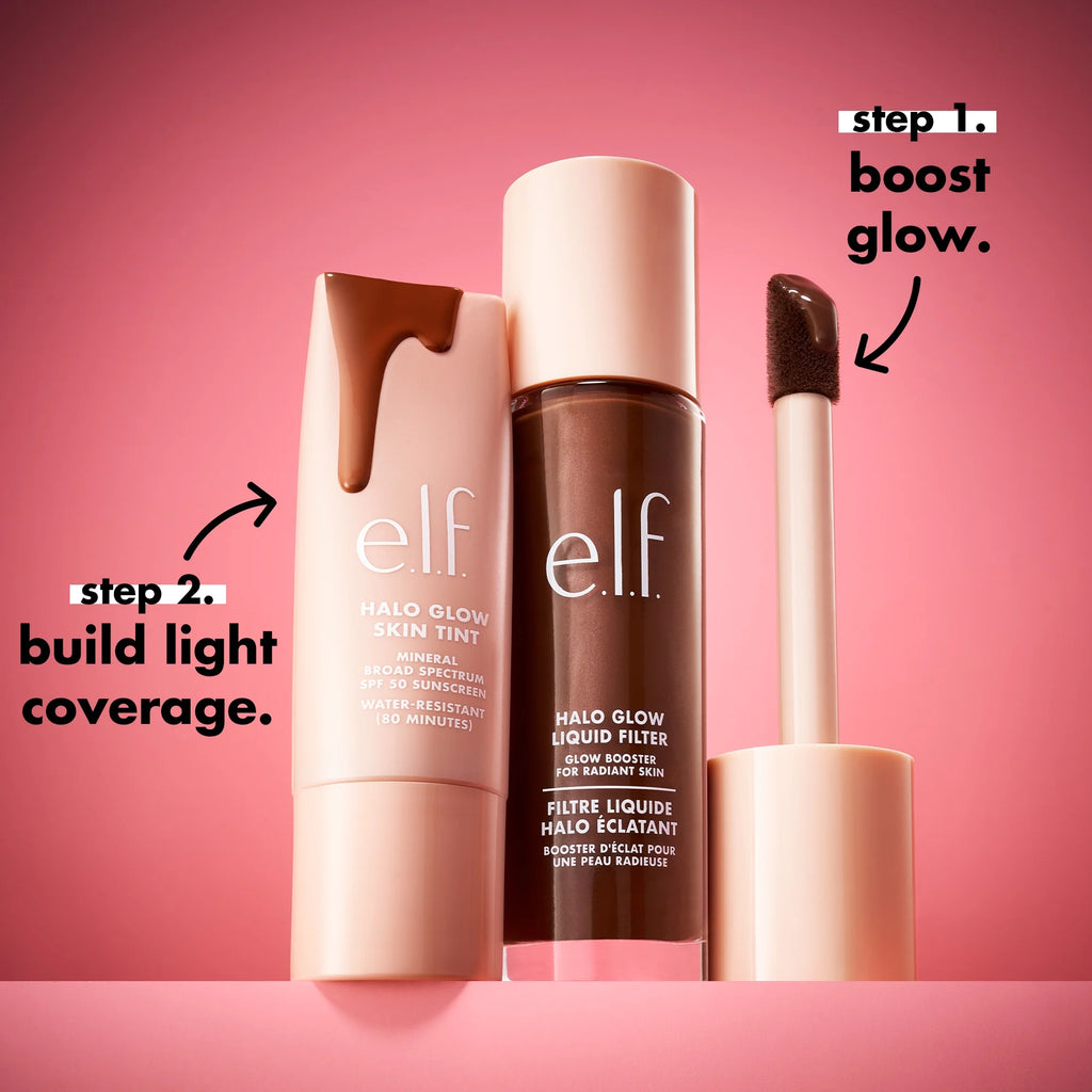 E.L.F. Halo Glow Skin Tint Mineral SPF 50, Tinted Moisturizer, 18 Rich Neutral, 1 Fl Oz