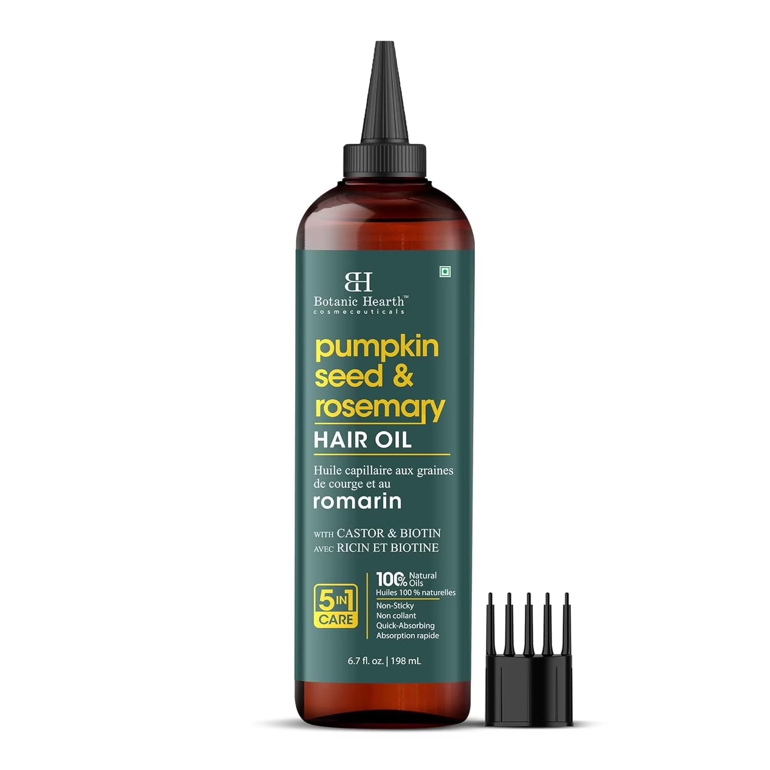 100% Pure Rosemary Pumpkin Seed Oil for Hair Growth, Strengthening Hair Oil for Dry, Damaged, Thinning Hair, Nourishing Hair Tonic for Stronger & Healthier Scalp, Hair Serum, 6.7 Fl Oz