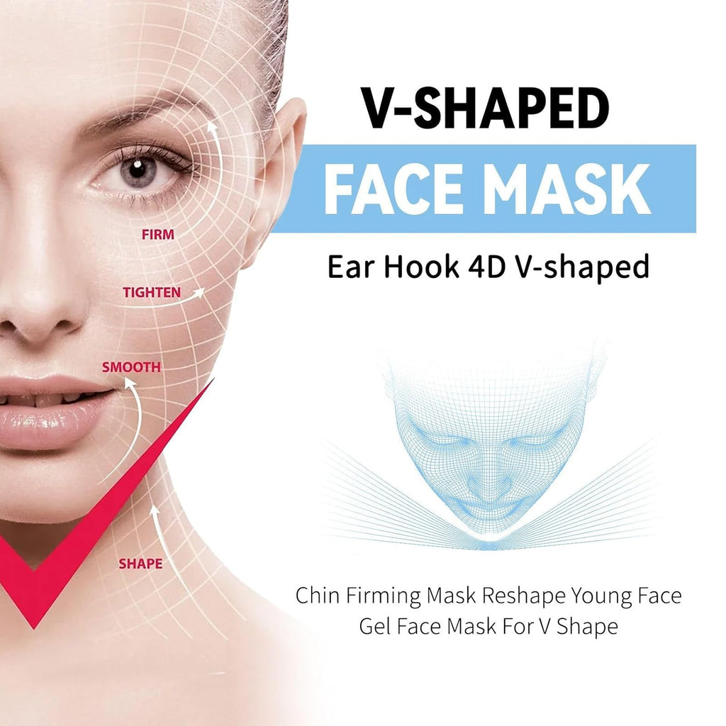 5PCS Double Chin Mask Reusable, Double Chin Mask, V Line Lifting Mask for All Skin Types, Lifting Face Mask for Firming the Face